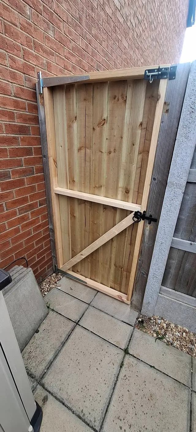 A new timber side gate fitted by Hale’s